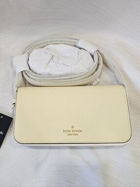 kate spade Juliette Yellow Lemon Pebbled Leather Crossbody